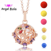 AB Aromatherapy Pendant Women Necklaces 20.5mm Cage  Zircon Jewelry  Angel