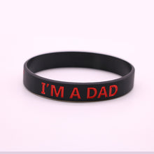 LUKENI Hot Sale Fashion I AM A DAD/MOM Silicone Wristband Black Silicone Ru