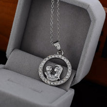 Mothers Day Gifts For Mom Love Necklace Embrace Baby Rhinestone Pendant Lon
