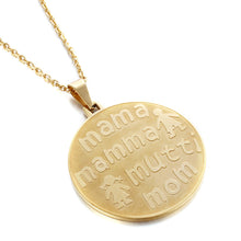 Mother's Day gift letter mama mom round pendant necklace and stud earrings