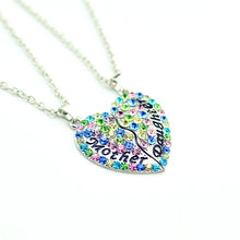 Hot 1Pair Fashion Broken Heart Mom Family Crystal Heart Pendant Necklaces D