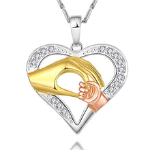 brand mother baby heart Gold color pendant mom daughter son child family l