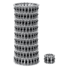 Multilayer stretch cuff bracelet ring sets wedding bridal crystal jewelry w