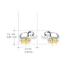 YFN 925 Sterling Silver Lucky Elephant Mom And Child Mother Love Stud Earri