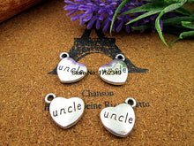 12pcs 18*15mm silver heart Charms,dad,mom,son,daughter,sister,broher,uncle,