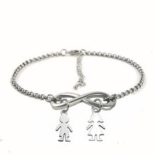 Family Baby Kids Charm Bracelets Stainless Steel Ball Beads Chains For Mom