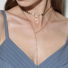 Women Alloy Sequins Choker Maxi Necklace Long Pendant Collar Chocker Neckla