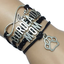 Drop Shipping Infinity Love Bordeaux  MOM Paw Print Bracelet  Handmade Dog