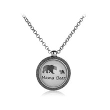 Luminous Mama&Baby Bear Pendant Necklace Bar Gift Mother Necklace New Mom B