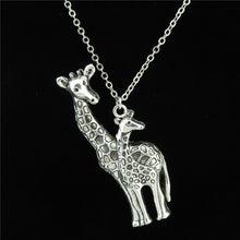 GLOWCAT Q15A44 Silver Alloy Women Girls Jewelry Animal Giraffe Mom Baby Pen