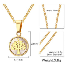 Womens Necklaces Abalone Shell Trinity 'Tree of Life' Pendant Necklace for