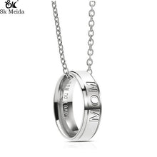 Creative Simple Fashion Letter Carved Dad Mom Pendant Necklace Couple Holes