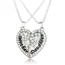 Mother's Day Gift Heart Pendant Necklace Rhinestone Heart Necklace Mom Jewe