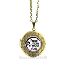 Dog Rescue Necklace Glass mandala flower Art Picture love mom Pendant Fanta