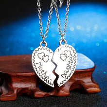 COLSEN 2PC Silver color Mother Daughter Necklace Heart Love Mom Necklaces &