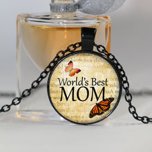 World's Best Mom Necklace Mother's day Jewelry Glass Dome Pendant Necklace-