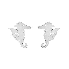 SUMMER SALE Gold Color Stainless Steel Seahorse Stud Earrings Beach Studs N