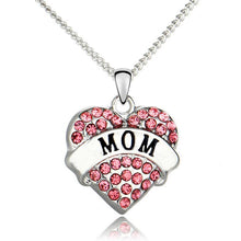 Cheap Love Heart Necklace Women DIY Crystal Mother Mom Necklaces & Pendants