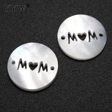 10PCS White Shell Connector Flat Round mom natural Mother Day Jewelry 1/1 l
