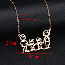 FUNIQUE Stainless Steel Family Necklace For Family Member Mom Dad Kids Fash