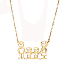 Son And Parents Necklace Pendant Stainless Steel Gold Boys and Mom Dad Neck