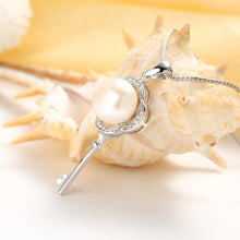 High Quality love key necklaces 100% natural freshwater pearl necklaces & p