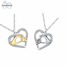 SUSENSTONE 2017 Fashion heart shaped Finish Mom Baby Hands  Necklace Mother