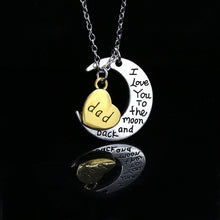 I Love You To The Moon And Back Silver Necklace Vintage Family Necklaces Pe