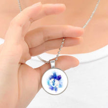 2017 Black Silver Color Chain Choker Necklace Mom Baby Girl Glass Pendant N