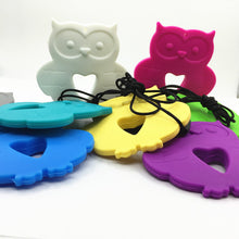 New 2pcs/lot silicone owl Teething pendant for mom and baby, made of safe c