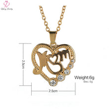 Lefeng Luxury Mother 's Day Gift MOM Love Hollow Necklace Pave Crystal For