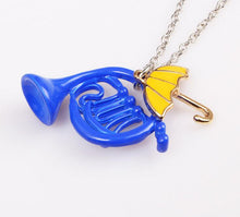 How I Met Your Mother Umbrella Yellow Blue French Horn Pendant Necklace For