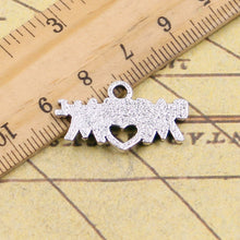10pcs Charms baseball mom heart 15*27mm Tibetan Silver Plated Pendants Anti