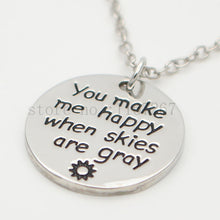 2017new Hand Stamped Jewelry""You make me happy when skies are gray" Mother