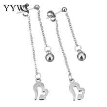 YYW Women Lover Mom Gifts Long Chain Stainless Steel Split Heart Drop Dangl