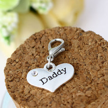 New Lobster Clasp Mom Daddy NANA Best Friend Heart Crystal DIY For Necklace