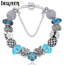 Dequeen (Best Mom)Charm Bracelet Purple Beads with Pearl Pendant Glass Bead