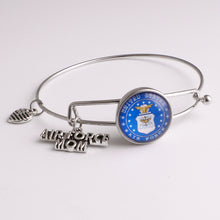 Army Navy Marine Air force MOM WIFE  LOVE  metal  snap button bangle bracel