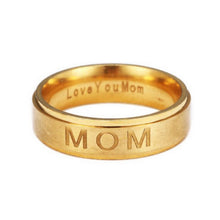 New Titanium Steel lettering MOM Design Rings Fashion Mother's Day Gift Fin
