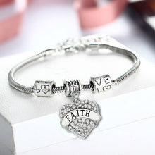 Heart Crystal Bracelet Mom Nurse Sister Nana Faith Women's Men's Niece Daug