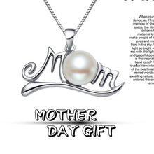 AZIZ BEKKAOUI Freshwater Pearls Pendant with Mom Words for Necklace 925 Ste