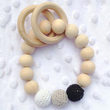 Baby Newborn Kids Teething Chewie Natural Round Wood Bracelet Mom Wooden Te