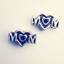 12pcs/lot Fashion Silver Mom Heart Alloy Bead DIY European style Big Hole B