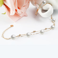 Sinya 18k gold Chain bracelets strand natural pearls gold beads for women g