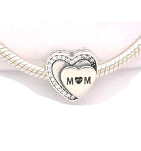 Fit european Bracelets 2017 spring mother day gift heart charm MoM heart be