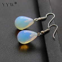 YYW New Fashion Lucky Mom Gifts White Moonstone Drop Earring 13x38mm Sea Op