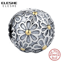 ELESHE Real 925 Sterling Silver Crystal Heart,Clover,MOM Charm Fit Original
