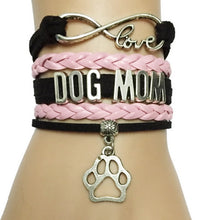 Drop Shipping 4 Colors Leather Braided Infinity Love Dog Mom Animal Tiger P