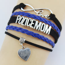 Drop Shipping Love Police Mom Bracelet Heart Charm Bangles Handmade Women L