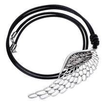 Wing necklace women biker jewelry gifts for her wife mom antique silver col